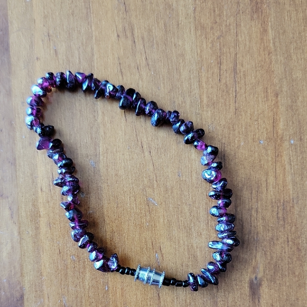 Purple Bead/Stone Bracelet